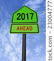 2017 ahead roadsign 23004777
