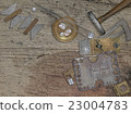 vintage jeweler tools over wooden bench 23004783