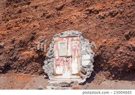 Doors leading into the hill at Red beach Santorini Doors leading into the hill at Red beach Santorini 23004885