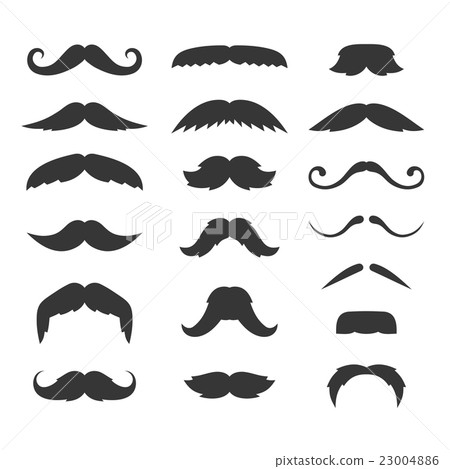Hipster Mustache Big Set on White Background Hipster Mustache Big Set on White Background 23004886