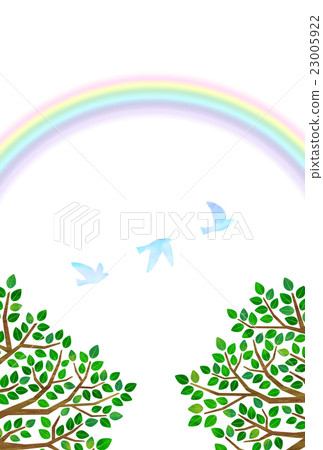 Rainbow and flapping bird Rainbow and flapping bird 23005922