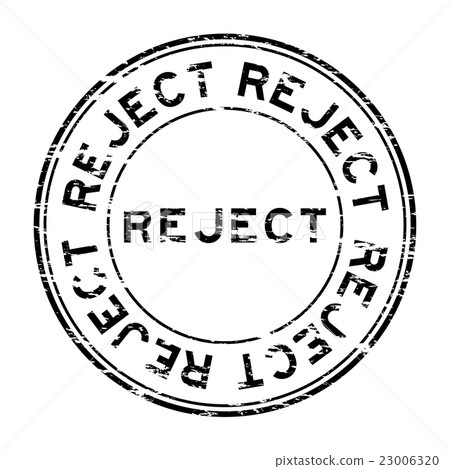 Grunge black round reject stamp 23006320