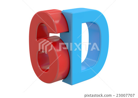 6D logo, 3D rendering 23007707