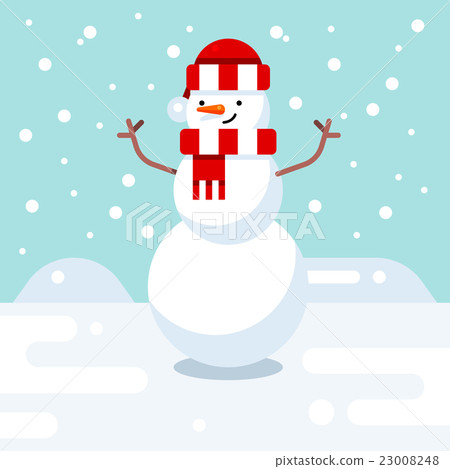 Christmas snowman enjoying snow 23008248