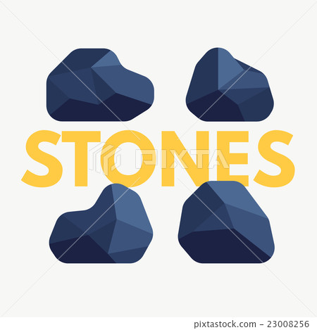 Polygonal cartoon stones 23008256