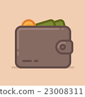 Wallet with dollars vector icon 23008311