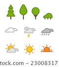 Different weather silhouette vector icons 23008317