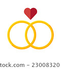 Wedding rings vector icon 23008320