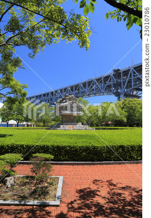Sakaide City, the monument of Seto Ohashi Memorial Park "Dadama Shishi" 23010786