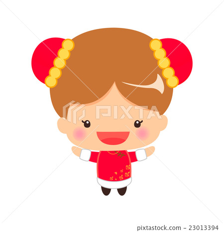 Girls wearing Chinese dresses in China Girls wearing Chinese dresses in China 23013394