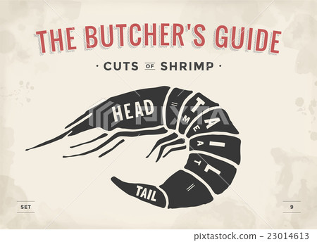 Cut of meat set. Poster Butcher diagram and scheme 23014613