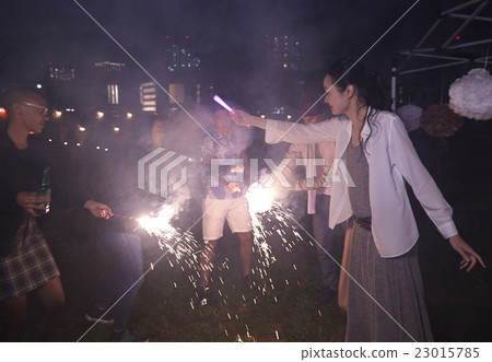 Men and women making fireworks 23015785
