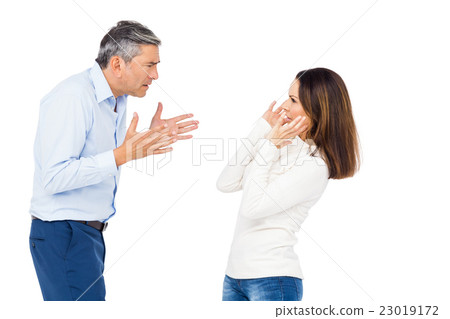 Annoyed man yelling at wife Annoyed man yelling at wife 23019172