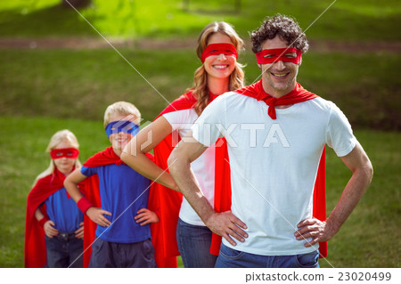 Happy family pretending to be superhero 23020499