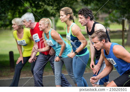 Marathon athletes on the starting line Marathon athletes on the starting line 23020501