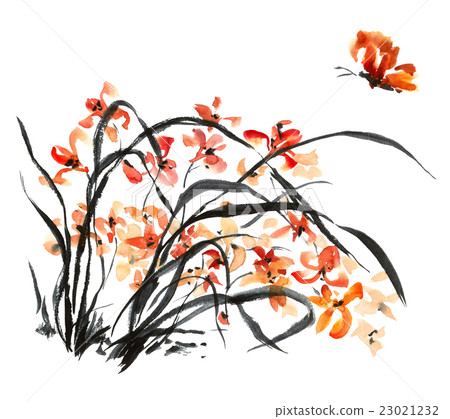 Watercolor blossom flowers 23021232