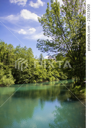 Beautiful nature and green river Beautiful nature and green river 23023000