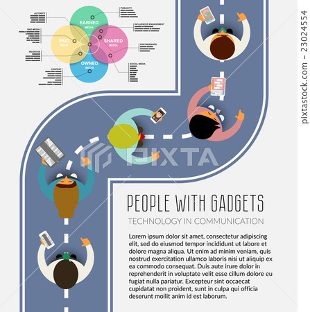 People using technology gadget, phone, smartphone - Stock Illustration ...