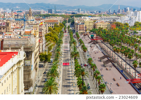 Passeig de Colom in Barcelona, Catalonia, Spain Passeig de Colom in Barcelona, Catalonia, Spain 23024609