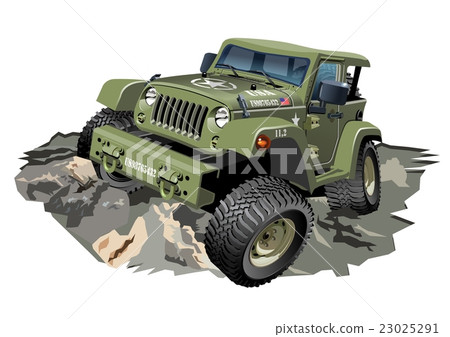 Vector Cartoon 4x4 car 23025291