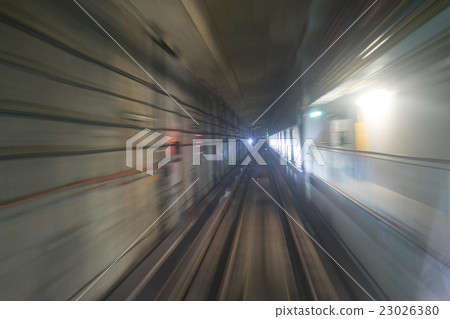 Heigh velocity speeding underground train Heigh velocity speeding underground train 23026380