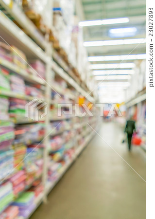 Shelves with goods in store. 23027893