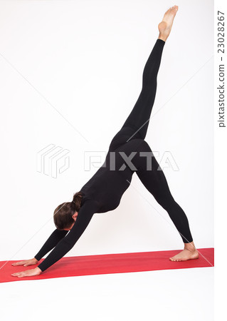 girl doing yoga. Eka Pada Adho Mukha Svanasana girl doing yoga. Eka Pada Adho Mukha Svanasana 23028267