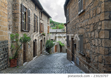 圖庫照片: streets of the city orvieto, italy, toscana