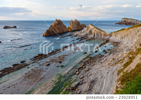 Sunset Arnia Beach coastline landscape. 23028951