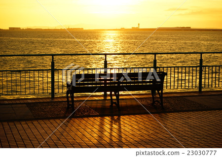 Seaside benches (dusk) Seaside benches (dusk) 23030777