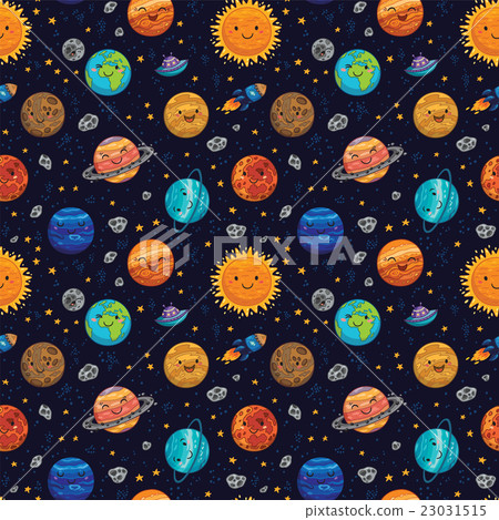 Seamless space pattern background with planets Seamless space pattern background with planets 23031515
