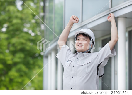 Middle aged man in work clothes Middle aged man in work clothes 23031724