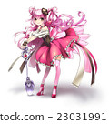 Anthropomorphic ice cream / pink and chocolate 23031991
