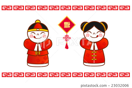 在傳統服裝設置的中國兒童裝飾 23032006