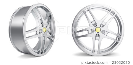 Set rims isolated on white background. 3d 23032020