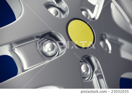 Car rim close-up view with focus effect. 3d 23032035