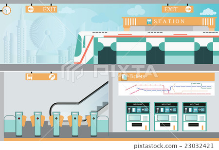 Subway railway interior. Subway railway interior. 23032421