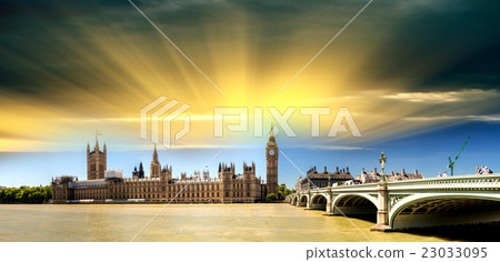 Stock Photo: London, UK. Houses of Parliament in Westminster