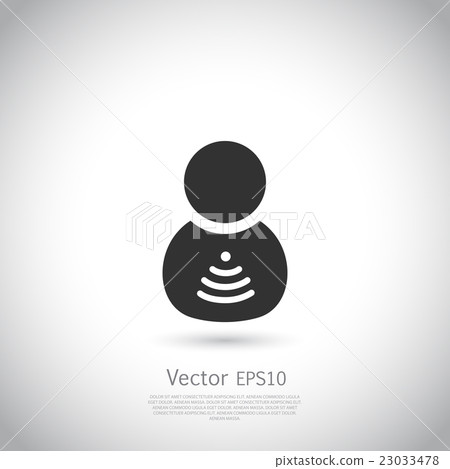 Man with wifi symbol insite body. 23033478