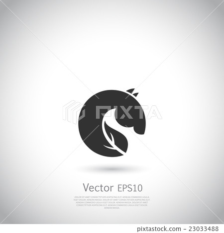 Vector sign or logo green horse. 23033488