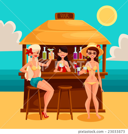 Summer vacation, a beach bar by the sea 23033873