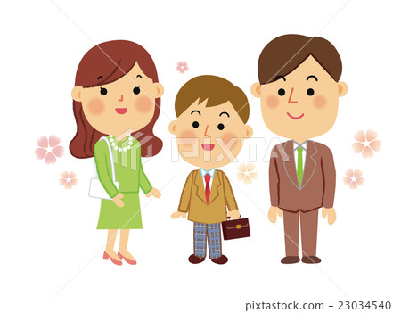 Stock Illustration: student, parents, freshman