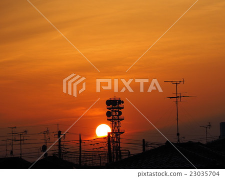 Sunset and Antenna Sunset and Antenna 23035704
