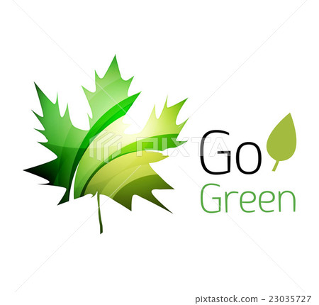 Abstract eco leag logo design made of color pieces 23035727