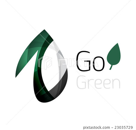 Abstract eco leag logo design made of color pieces Abstract eco leag logo design made of color pieces 23035729