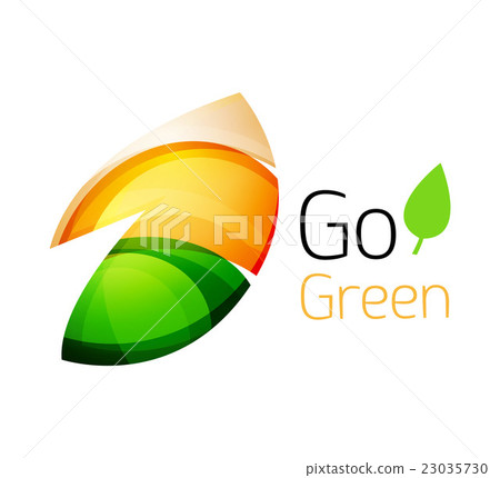 Abstract eco leag logo design made of color pieces 23035730
