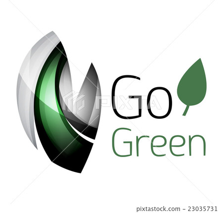 Abstract eco leag logo design made of color pieces 23035731
