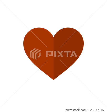 Flat Style Heart Icon on White Background. Vector - Stock Illustration ...