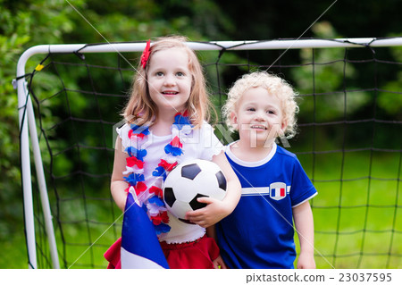 Happy kids, French football supporters Happy kids, French football supporters 23037595