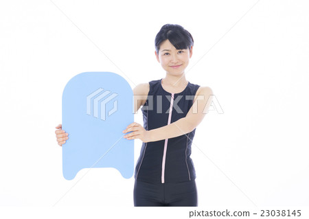 Swimwear fitness swimming women swimwear young lady white back 23038145